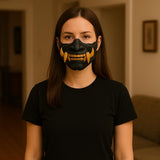 Half Oni Mempo Mask | 3D Printed Oni Mask | Wearable Cosplay Face Mask