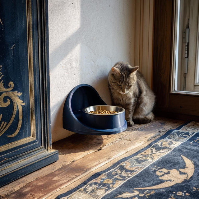 Alternate product view of 3D Printed Minimal Wall-Mounted Pet Bowl Holder.