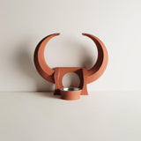 Horned Pet Bowl Holder Stand | 3D Printed Fantasy Raised Feeder Frame for Cats & Small Dogs | Sculptural Feeding Station Home Decor Gift