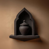 Gothic Wall Mounted Memorial Shelf with Urn | 3D Printed Pet Ashes Keepsake Display for Dark Fantasy Interior Decor Accent Piece Wall Art
