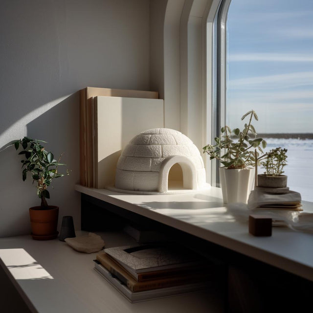 3D Printed Textured Igloo Shelf Decor shown in the product image.