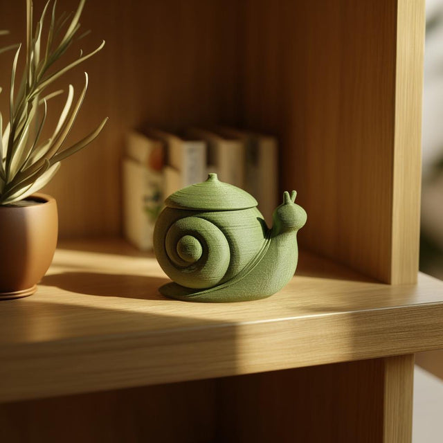 3D Printed Rounded Snail Memorial Urn shown in the product image.