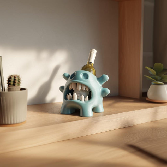 Alternate product view of 3D Printed Creature Wine Bottle Holder.