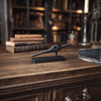 Alternate product view of 3D Printed Raven Skull Magic Wand with Stand.