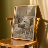 Scandinavia Poster | Gouache Paper Print | Samoyed Dog Wall Print | Nordic Printable Art | Bedroom Decor Posters