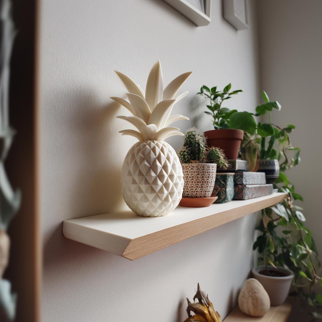 Geometric Pineapple Memorial Urn | 3D Printed Keepsake Ash Container | Modern Home Decor for Pet Remembrance Display Shelf Accent