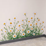 Chamomile Daisies Wall Vinyl Decal | Watercolor Wildflower Meadow Sticker | White Yellow Flower Wall Art | Nursery Kitchen Bathroom Decor