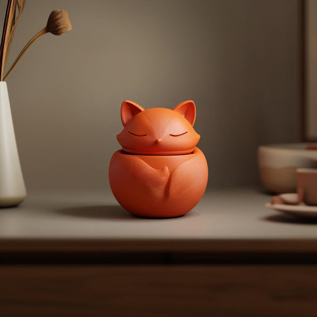 Alternate product view of 3D Printed Sleeping Fox Memorial Urn.