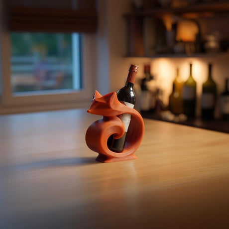 Alternate product view of 3D Printed Fox Wine Bottle Holder.