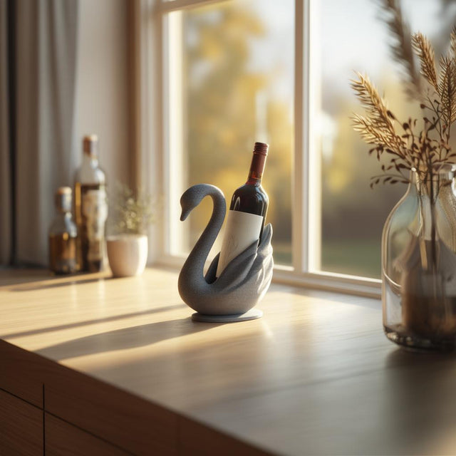Alternate product view of 3D Printed Swan Wine Bottle Holder.
