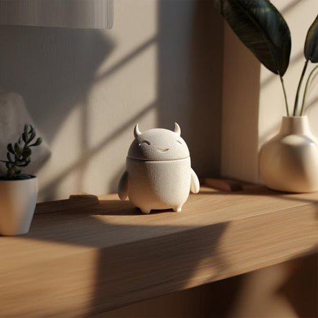 Alternate product view of 3D Printed Sleepy Monster Memorial Urn.