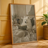 Scandinavia Poster | Gouache Paper Print | Samoyed Dog Wall Print | Nordic Printable Art | Bedroom Decor Posters