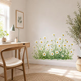 Chamomile Daisies Wall Vinyl Decal | Watercolor Wildflower Meadow Sticker | White Yellow Flower Wall Art | Nursery Kitchen Bathroom Decor