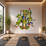 Weird Yoga Frogs Wall Vinyl Decal | Funny Meditation Frog Sticker | Zen Animal Wall Art | Yoga Studio Kids Room Decor