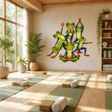 Weird Yoga Frogs Wall Vinyl Decal | Funny Meditation Frog Sticker | Zen Animal Wall Art | Yoga Studio Kids Room Decor
