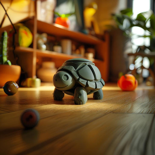 Alternate product view of Turtle Memorial Urn with Lid.