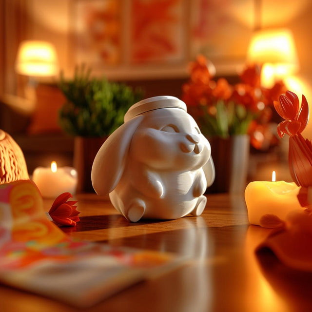 Alternate product view of 3D Printed Sleeping Bunny Memorial Urn.