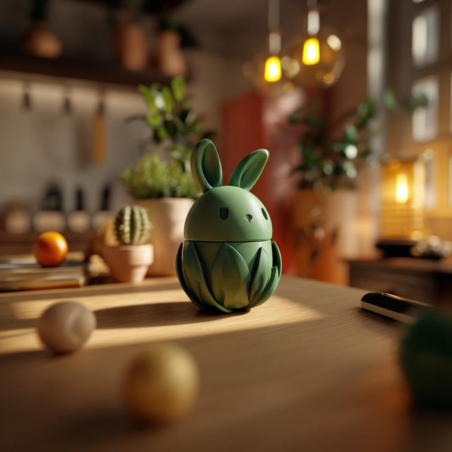 Alternate product view of 3D Printed Bunny Memorial Urn with Floral Base.