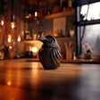 Alternate product view of Raven Memorial Urn with Lid.