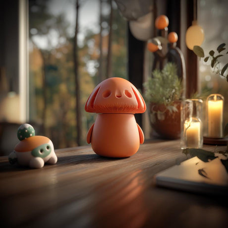 Additional product view of Mushroom Memorial Urn with Lid.