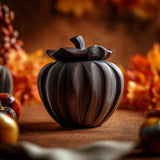 Goblincore Pumpkin Memorial Urn with Lid | 3D Printed Pet Ashes Keepsake Container for Autumn Shelf Decor Tribute Display