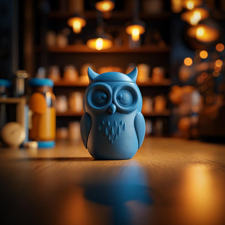 Alternate product view of Owl Memorial Urn with Lid.