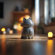 Alternate product view of Sitting Cat Memorial Urn.