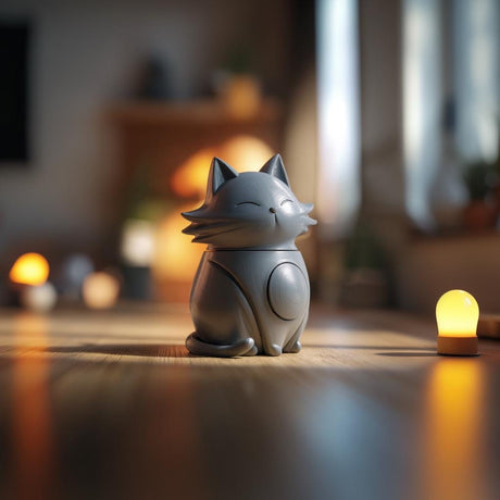Alternate product view of Sitting Cat Memorial Urn.