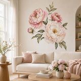 Pink Peony Floral Wall Decal | Watercolor Flower Wall Sticker | Pink Botanical Wall Decor | Bedroom Floral Decor | Peony Flower Wall Sticker