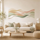 Abstract Wave Wall Decal | Neutral Wall Sticker | Sage Green Home Wall Decor | Modern Organic Wall Art | Minimalist Bedroom Wall Decorations