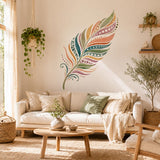 Watercolor Feather Wall Decal | Boho Feather Wall Sticker | Colorful Geometric Feather Decor | Boho Wall Accent | Nature Inspired Home Decor