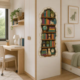 Bookshelf Wall Decal | Cozy Library Wall Sticker | Book Lover Room Decor | Reading Nook Wall Art | 3D Stone Niche Bookshelf Wall Decorations