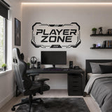 Player Zone Wall Decal | Gaming Room Wall Sticker | Gamer Bedroom Decor | Teen Game Room Wall Art | Black Futuristic Gaming Wall Decorations