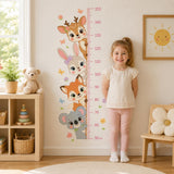 Kids Height Chart Wall Decal | Woodland Animals Growth Chart Sticker | Nursery Wall Decor | Deer Bunny Fox Koala Measuring Chart | Kids Room