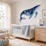 Celestial Whale Wall Decal | Galaxy Whale Wall Sticker | Cosmic Nursery Decor | Starry Whale Wall Art | Moon & Constellation Wall Decoration