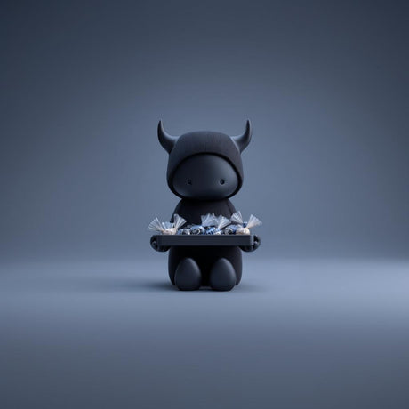 3D Printed Cute Shadow Demon Candy Dish, Horned Devil Figurine Tray, Dark Fantasy Desktop Key Holder, Spooky Snack Bowl, Desk Organizer