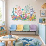 Coral Reef Wall Decal | Under the Sea Wall Sticker | Ocean Nursery Decor | Kids Room Sea Life Wall Art | Colorful Underwater Wall Decoration