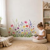 Watercolor Wildflower Wall Decal | Meadow Flower Wall Sticker | Botanical Bedroom Decor | Colorful Wildflower Art | Spring Garden Wall Decor