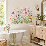 Watercolor Wildflower Wall Decal | Meadow Flower Wall Sticker | Botanical Bedroom Decor | Colorful Wildflower Art | Spring Garden Wall Decor
