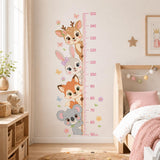 Kids Height Chart Wall Decal | Woodland Animals Growth Chart Sticker | Nursery Wall Decor | Deer Bunny Fox Koala Measuring Chart | Kids Room