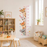 Kids Height Chart Wall Decal | Woodland Animals Growth Chart Sticker | Nursery Wall Decor | Deer Bunny Fox Koala Measuring Chart | Kids Room