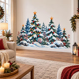 Christmas Tree Wall Decal | Snowy Winter Forest Wall Sticker | Holiday Pine Trees Decor | Christmas Nursery Wall Art | Winter Woodland Decor