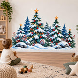 Christmas Tree Wall Decal | Snowy Winter Forest Wall Sticker | Holiday Pine Trees Decor | Christmas Nursery Wall Art | Winter Woodland Decor