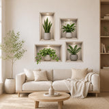 3D Plant Wall Niche Decal | Faux Recessed Shelf Wall Sticker | Indoor Plant Wall Art | Modern Botanical Decor | Living Room Wall Decorations