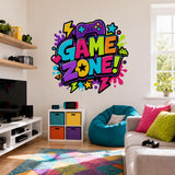 Game Zone Wall Decal | Gaming Room Wall Sticker | Video Game Decor | Kids Gamer Bedroom Wall Art | Controller Arcade Gaming Wall Decorations