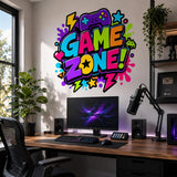 Game Zone Wall Decal | Gaming Room Wall Sticker | Video Game Decor | Kids Gamer Bedroom Wall Art | Controller Arcade Gaming Wall Decorations