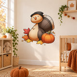 Thanksgiving Turtle and Pumpkin Wall Decal | Cute Fall Vinyl Wall Sticker | Autumn Nursery Decor | Classroom Decoration | Kids Room Decor