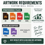 Custom Wall Vinyl Decal | Your Logo or Artwork | Without Background | Contour Cut