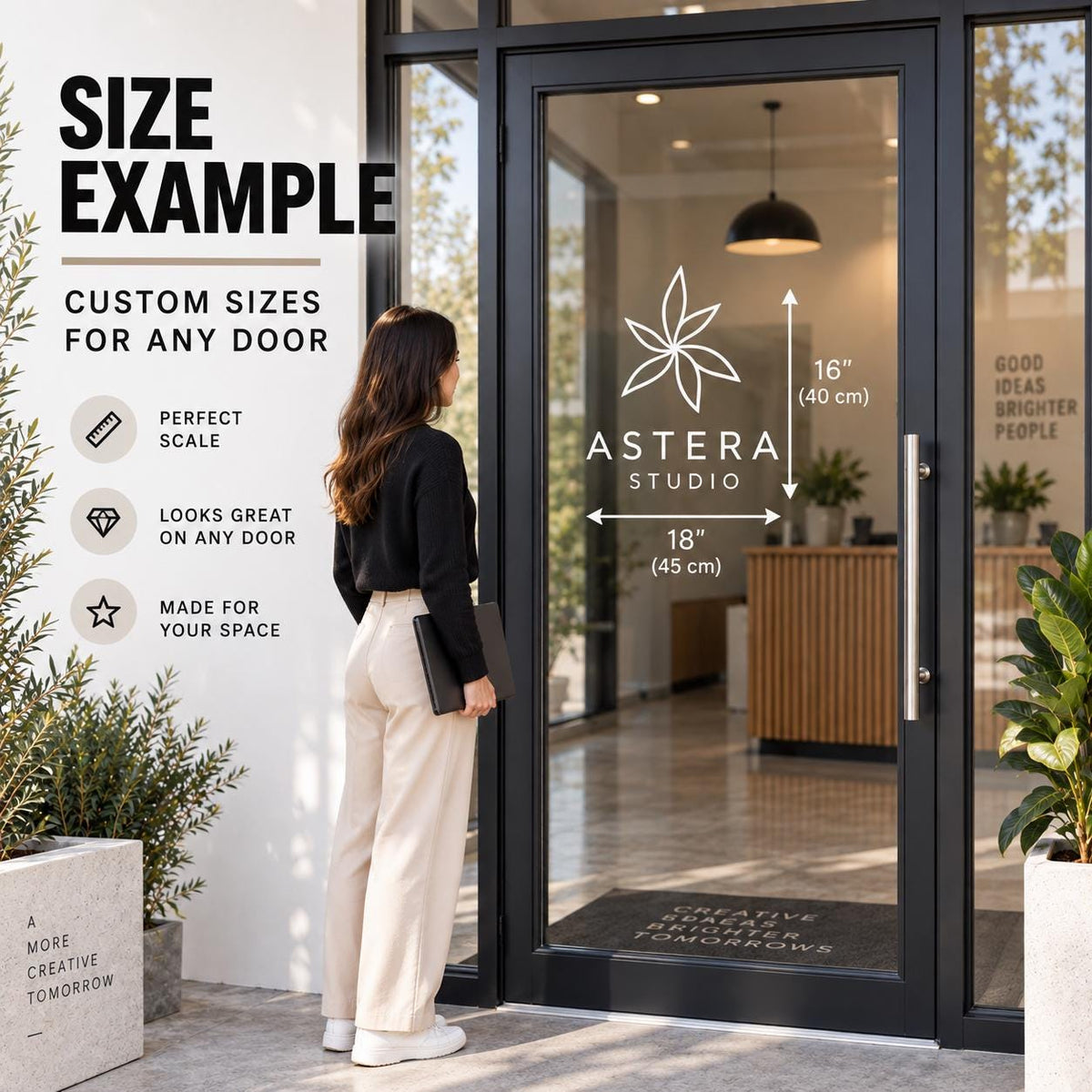 Custom Door Vinyl Sticker | Personalized Business Logo | No Background | Contour Cut Sign