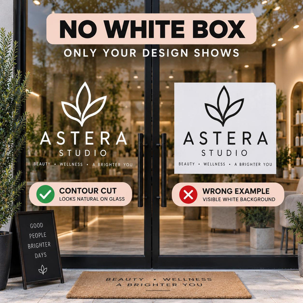 Custom Storefront Window Decal | Shop Logo & Retail Branding | Without Background | Printed Vinyl